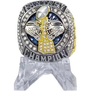 Legacy Rings 2024 Fantasy Football Championship Trophy Ring | Gunmetal and Gold Tone | Award for FFL Champion Size 11