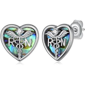 Nurse Gifts Nurse Earrings 925 Sterling Silver Heart Stethoscope Stud Earrings Nurse Jewelry Gifts for Women Girls Nursing Doctor Medical Student in Kuwait