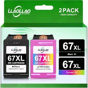LLAOLLAO Remanufactured HP Ink 64 Replacement for HP 64XL Ink Cartridge Combo Pack Works with Envy Photo 7855 7858 7100 7155 Inspire 7255e 7200e 7900e 7958e Tango Printer (Black and Color)