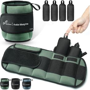 Sportneer Adjustable Ankle Weights for Women and Men 1 Pair of 20 LBS Heavy Weighted Leg Weights with Adjustable Straps, Strength Training Weights for Yoga, Aerobics, Gym, Fitness, Workout