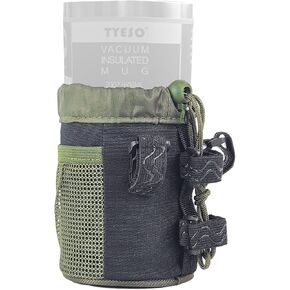 Versatile Bike Cup Holder, Water Bottle Holder Attach to roll Bars or Handlebars with mesh Pockets, Sticky Straps, Ideal for UTVs, wheelchairs, Scooters, Bikes, and More. (Green, M)