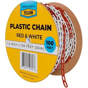 Yellow Safety®, Yellow and Black Plastic Chain, 100ft/30m