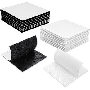 12 Sets 4 x 4 Inch Self Adhesive Hook and Loop Tape-Industrial Grade Strong Adhesive Dot Double-Sided Tape Can Be Used for Home, Car, Office Wall Decoration Or Carpets