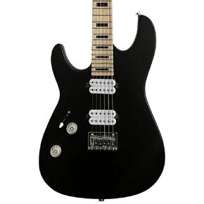 GoDpsMusic 6 String Sawtooth ST-M24 Electric Guitar, Right Handed Satin Black (ST-M24-SBK)