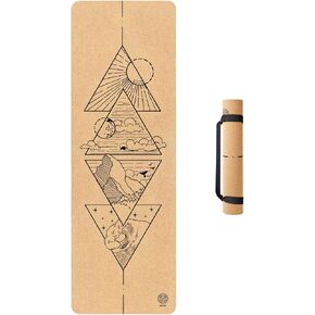 Cork Yoga Mat with Natural Rubber Base, Extra Size, Thickness and Support, Excellent Cushion & Grip, Non-Slip, Non-Toxic, Sweat-Resistant, Sustainable, Eco-friendly Excercise Mat
