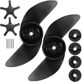 2 Pack Motor Boat Propellers,Electric Trolling Motor Outboard Propeller,Replacement Propeller Kit for Marine Boats & Fishing（Fits for ET44L /ET54L/D65L/T34）