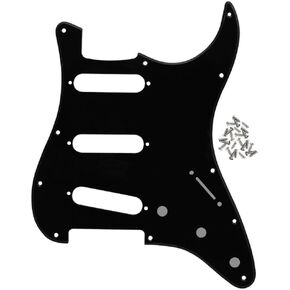 FLEOR 11 Holes ST Style Pickguard SSS Guitar Pickguard Pick Guard Scratchplate with Screws Set,4Ply White Pearl