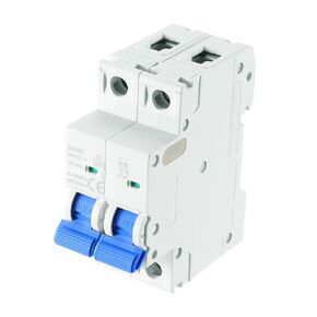 MECCANIXITY 1Pcs Miniature Circuit Breaker 2P 40A DC 500V M80DC DIN Rail Mount Disconnect Switch Circuit Breaker Protection Thermal Magnetic Trip for Short Circuit Protection, Blue