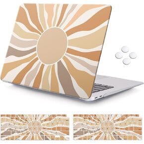 iCasso Compatible with MacBook Air 13 inch Case 2021-2018 Release A2337/A1932/A2179, Hard Shell Case Cover and Keyboard Cover Only for MacBook Air 13'' with Touch ID Retina Display(Leopard Pink) in Kuwait