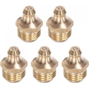 uxcell Brass Straight Grease Fitting M14 x 1.5mm Thread Hydraulic Grease Fitting Accessories, 5Pcs