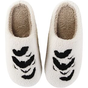 Christmas Slippers For Women Men Indoor Soft Warm Cotton Bedroom Reindeer Slippers House Memory Foam Slippers Cozy Fluffy Fall Winter Home Slippers