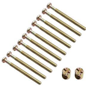 10-Piece Set of M6 x 100mm Flat Round Head Hex Socket Screws - Perfect for Mother and Baby Bed Accessories - Galvanized for Long-Lasting Durability