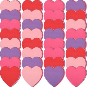 Kosiz 250 Heart Shaped Sticky Notes Self Adhesive Pastel Notepads 70 x 70mm Cute Notes Memo for Valentine's Day Office, Red, Pink, Purple, Peach