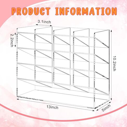 Acrylic Pen Organizer Storage Vertical Marker Organizer Acrylic Pen Display Holder for Office Desk Desktop Stationery Pencil Storage(Black,13 x 4 x 10.2 Inch) in Kuwait