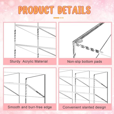 Acrylic Pen Organizer Storage Vertical Marker Organizer Acrylic Pen Display Holder for Office Desk Desktop Stationery Pencil Storage(Black,13 x 4 x 10.2 Inch) in Kuwait