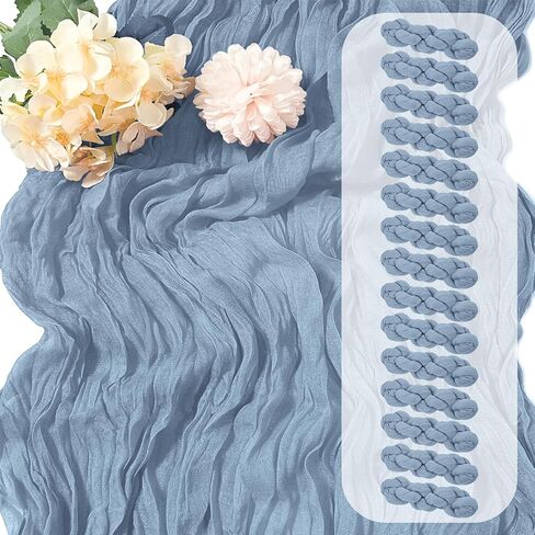 15 Pack Sage Green Cheesecloth Table Runner 17 x 108 inch Cheese Cloth Table Runners 9ft Green Table Runner Rustic Romantic Sheer Gauze Runner for Wedding Party Baby Shower Table Decoration in Saudi Arabia