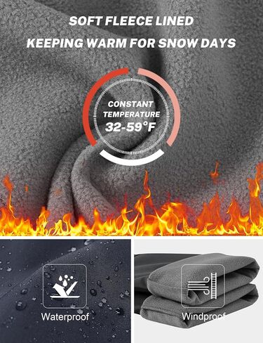 MoFiz Women's Hiking Pants Insulated Outdoor Snow Ski Pants Warm Winter Soft Shell with Zipper Pockets in Kuwait