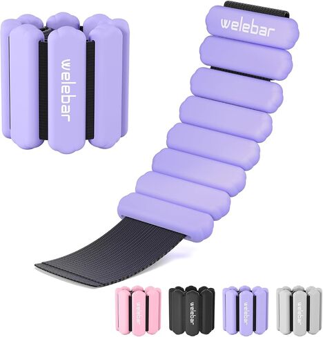 Adjustable Wrist & Ankle Weights for Women and Men, 1 Pair(1 Lb Each) Silicone Weighted Bangles for Yoga Fitness Pilates Gym Exercise in Saudi Arabia
