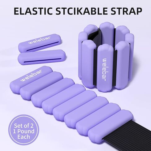 Adjustable Wrist & Ankle Weights for Women and Men, 1 Pair(1 Lb Each) Silicone Weighted Bangles for Yoga Fitness Pilates Gym Exercise in Saudi Arabia