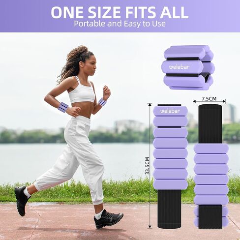 Adjustable Wrist & Ankle Weights for Women and Men, 1 Pair(1 Lb Each) Silicone Weighted Bangles for Yoga Fitness Pilates Gym Exercise in Saudi Arabia