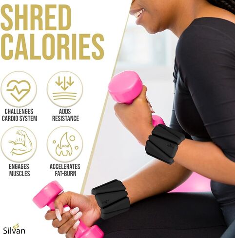 Wrist weights bangles set of two (1lb each)Ankle Weights for Women - 1lb Pair | Adjustable Wrist and Ankle Bangles for Yoga, Walking, Running, Barre, Pilates, Cardio & Aerobics | Premium Weighted Bands for Men & Women | Home & Gym Workouts in Saudi Arabia