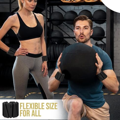 Wrist weights bangles set of two (1lb each)Ankle Weights for Women - 1lb Pair | Adjustable Wrist and Ankle Bangles for Yoga, Walking, Running, Barre, Pilates, Cardio & Aerobics | Premium Weighted Bands for Men & Women | Home & Gym Workouts in Saudi Arabia