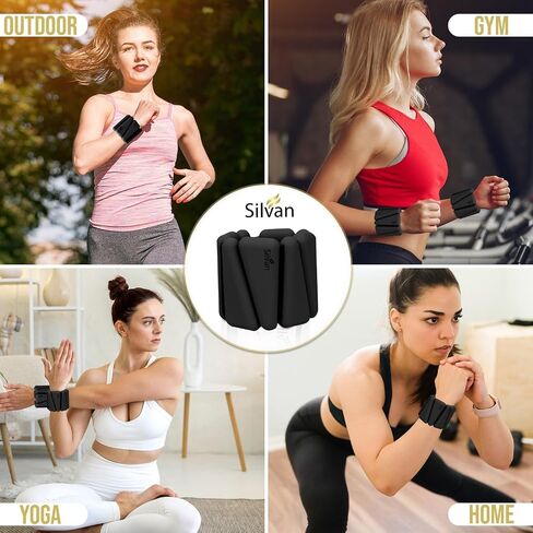 Wrist weights bangles set of two (1lb each)Ankle Weights for Women - 1lb Pair | Adjustable Wrist and Ankle Bangles for Yoga, Walking, Running, Barre, Pilates, Cardio & Aerobics | Premium Weighted Bands for Men & Women | Home & Gym Workouts in Saudi Arabia