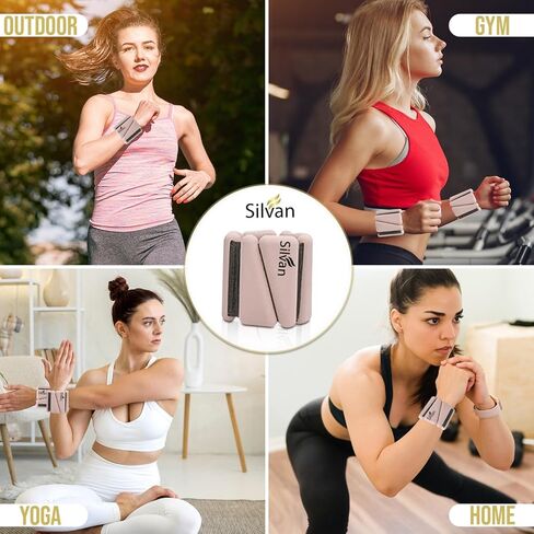 Wrist weights bangles set of two (1lb each)Ankle Weights for Women - 1lb Pair | Adjustable Wrist and Ankle Bangles for Yoga, Walking, Running, Barre, Pilates, Cardio & Aerobics | Premium Weighted Bands for Men & Women | Home & Gym Workouts in Kuwait