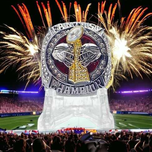 حلقات ليجاسي 2024 حلقة الكأس لبطولة كرة القدم الخيالية | لون معدني وذهبي | جائزة FFL Champion الحجم 11 in Kuwait
