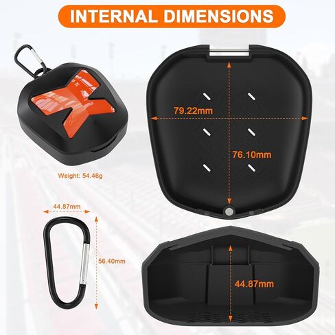 ARGOMAX Sports Mouth Guards Case, Compatible with various brands of Mouth guards(Not Lip Guard), Universal Storage Case for Adult & Youth Sizes, black+white. in Kuwait