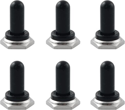LQ Industrial 6PCS Waterproof Dustproof Rocker Switch Rubber Protective Cover 12mm/ 0.45 inch Toggle Switch Button Switch Protective Cover Handle Knob Cap Moisture Resistant Cover Red in Saudi Arabia