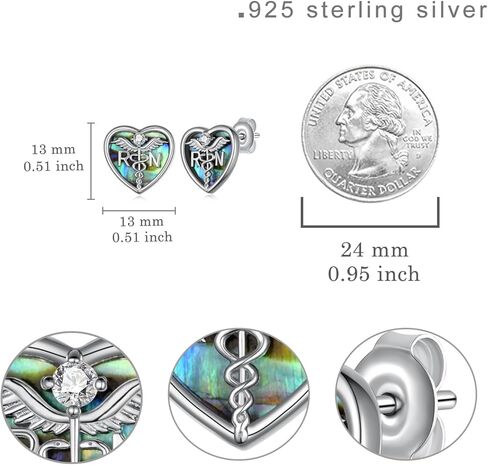 هدايا ممرضة أقراط ممرضة 925 الفضة الاسترليني القلب السماعة أقراط ممرضة مجوهرات هدايا للنساء الفتيات التمريض طبيب طالب الطب in Kuwait