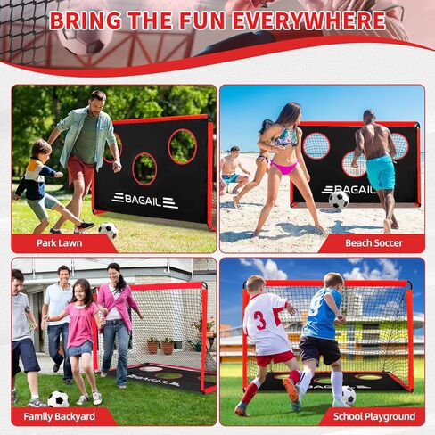 هدف كرة القدم من باجيل، شبكة كرة قدم 2 في 1 مع أهداف، مدرب كرة قدم منبثق مقاس 6 × 4 أقدام للفناء الخلفي مع قطعة قماش مستهدفة قابلة للفصل وحقيبة حمل، لعبة كرة قدم ممتعة للاستخدام الداخلي والخارجي للأطفال والمراهقين in Kuwait