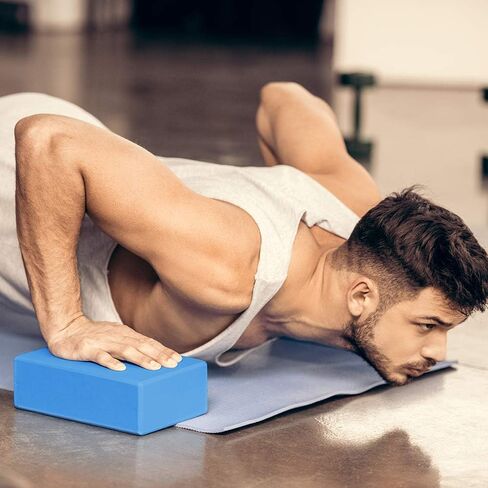 2 Pack Yoga Blocks 9"x 6"x 4" EVA Foam Blocks with Strap, High Density Block for Support and Deepening Poses in Saudi Arabia