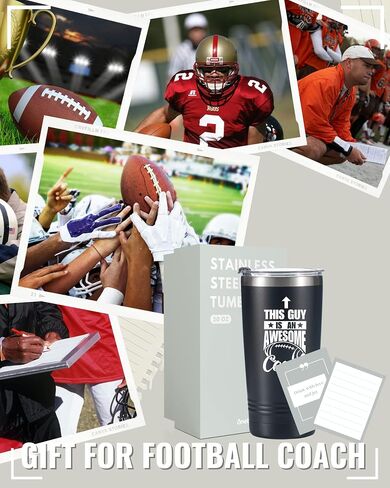 Onebttl Football Coach Gifts for Football Lovers, Players, Coaches, 20 oz Stainless Steel Travel Tumbler with Lid & Straw, Black (Football is My Favorite Season) in Saudi Arabia