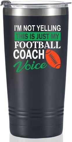 Onebttl Football Coach Gifts for Football Lovers, Players, Coaches, 20 oz Stainless Steel Travel Tumbler with Lid & Straw, Black (Football is My Favorite Season) in Saudi Arabia