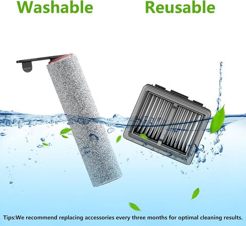 Replacement Vacuum Filters Roller Brushes Compatible with Dreame H12 Pro Wet Dry Vacuum Cleaner, Efficient Replacement Filters for Clean Floors (【H12Pro】2 Brush) in Saudi Arabia