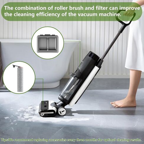 Replacement Vacuum Filters Roller Brushes Compatible with Dreame H12 Pro Wet Dry Vacuum Cleaner, Efficient Replacement Filters for Clean Floors (【H12Pro】2 Brush) in Saudi Arabia