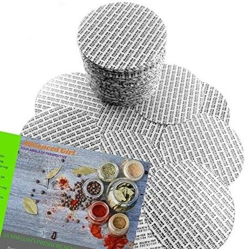 Pressure Sensitive Torque Activated Seals Cap Liners - 53mm (2.09") - 200 PCS -Made in USA- for Glass & Plastic Bottles & Containers - No Induction Sealer Needed - Black (200) in Kuwait