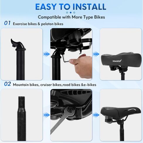 Comfort Bike Seat, Bicycle Seat for Men Women,Waterproof Bike Saddle Replacement for City Bikes, Exercise Bikes, Cruiser, City Bikes in Saudi Arabia