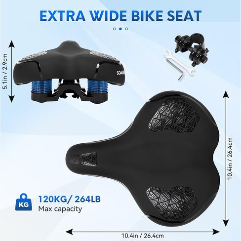 Comfort Bike Seat, Bicycle Seat for Men Women,Waterproof Bike Saddle Replacement for City Bikes, Exercise Bikes, Cruiser, City Bikes in Saudi Arabia