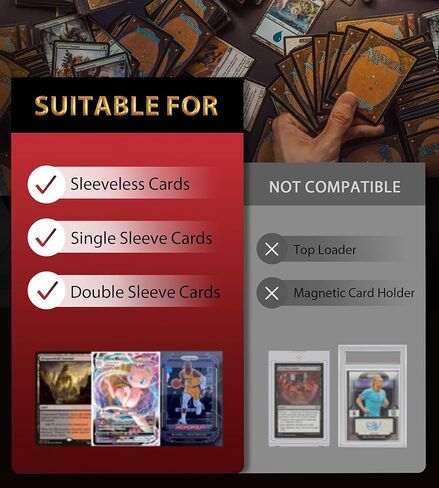 مربع تخزين بطاقة التداول - 2400+ قائد Deck Case for Magic the Gathering PKM Yugioh Sports Cards ، Leather MTG TCG PTCG مع 12 PVC Dividers 4 مؤيدي البطاقات ، الأزرق والأحمر in Kuwait