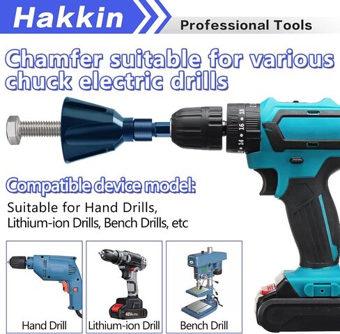 2PCS Burr Removal Tool for Metal, Hakkin Deburring External Chamfer Tool with Tungsten Carbide Blade, Bolt Deburring Tool for 1/8" to 1" (3-25mm), Bolt Thread Repair Tool Chamfer Bit with Hex Shank in Saudi Arabia