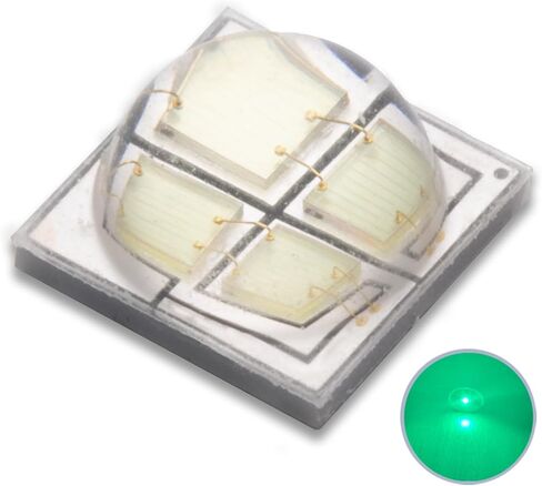 10Pcs 5050 SMD Led Chip 5W Led Emitting Diode Green Quadruole chip Light High Intensity Bright Lighting Emitter Led Chip Replacement(60deg,Green 520nm-525nm,DC 3.2-3.6V,700mA) in Saudi Arabia