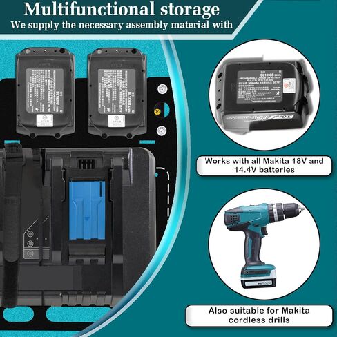 FETESNICE Wall Mount for Makita Battery Holder and DC18RD DC18RC Charger,6mm thick mount for Makita Charger,Perfect Organization for Your Makita 14.4V/18V Tools and Accessories in Saudi Arabia