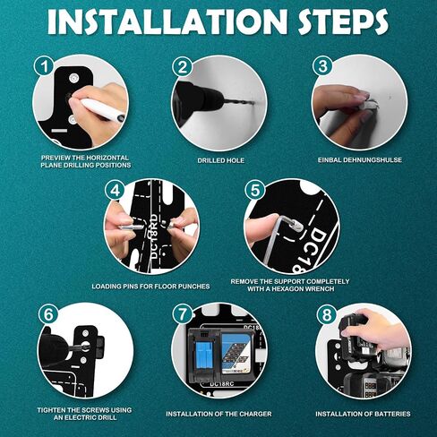FETESNICE Wall Mount for Makita Battery Holder and DC18RD DC18RC Charger,6mm thick mount for Makita Charger,Perfect Organization for Your Makita 14.4V/18V Tools and Accessories in Saudi Arabia