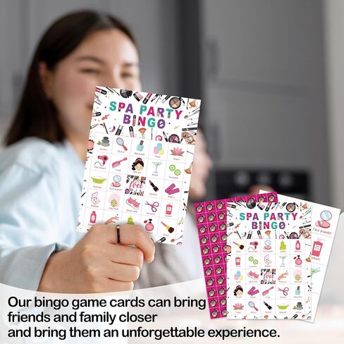 Sleepover Bingo Games For Adults, Beauty Pajama Party Bingo Game Set, Slumber Party Game Bingo Cards, Bridal Shower Party Bingo Favors For Friend Besties, Lady Night Activity Game Decor & Supplies -19 in Saudi Arabia