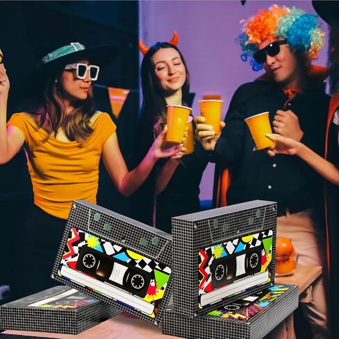 Zhanmai 6 Pcs 80s 90s Party Favor Box Large Cassette Player Party Treat Gift Boxes 80's 90's Party Decorations for Retro Hip Hop 1980s 1990s Music Birthday Theme Boom Party Supplies(15.4 x 10 Inch) in Saudi Arabia