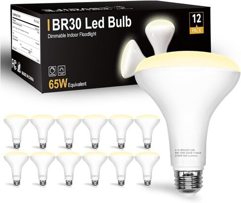 DayBetter BR30 مصابيح LED مصابيح إضاءة داخلية ، 6pack 5000k ضوء النهار لمبة LED بيضاء 65 واط مكافئة ، قابلة للضايق ، e26 ، 800lm ، LED يمكن لمصباح راحة لغرفة المعيشة غرفة الطعام غرفة الطعام in Kuwait