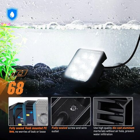 Nilight 4.4Inch Led Pods 2PCS 48W 4780LM Work Lights Built-in EMC 90° Flood Beam Angle for Offroad Lights Side Light Rear Back-Up Light for Tractor Truck Motorcycle Boat ATV UTV in Saudi Arabia